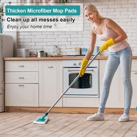 Floor Mop Replacement Cover, Pack of 4 Mop Covers, Mop Cover 42 cm, Microfibre Mop, 2 Fibre System for Dirt Absorption, Compatible with Leifheit Clean Twist M, for All Floor Types
