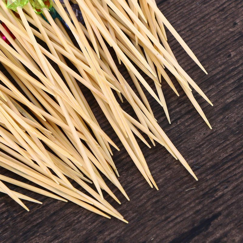Cocktail Picks 190 Pcs Fashion Bamboo Acrylic Beads Cocktail Pins