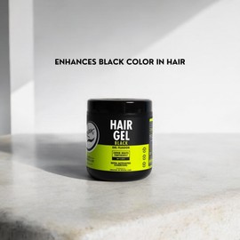 Rolda Black Hair Gel for Men - Medium Hold Styling Gel with Activated Charcoal for Wet Look - Covers Grays & Enhances Black Hair - Flake + Alcohol Free (17.6 oz)