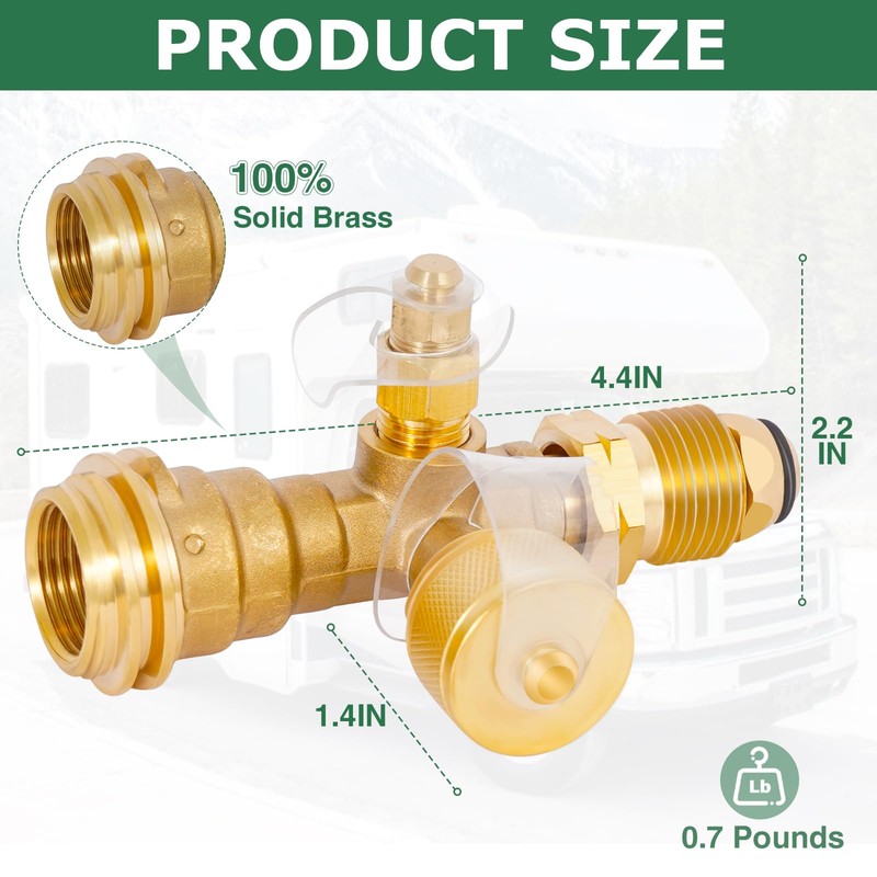 konros Extend a Stay RV Propane Kit, 4-Port Propane Brass