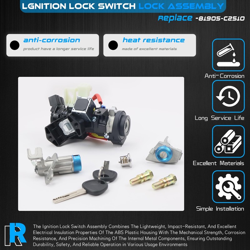 81905-C2510 Ignition Lock Switch Assembly with 2 Door Lock &