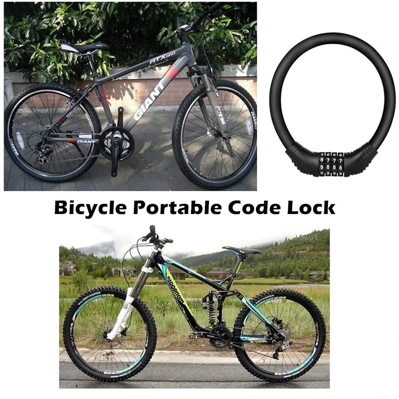 Black Bicycle Lock, Mini Bicycle Lock, Steel Bicycle Cable Lock,