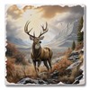Thirstystone Woodland Deer 4-Pack Tumbled Tile Stone Coasters with Protective