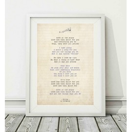 Didymus Co Coldplay - Yellow - Song Lyric Art Poster Print (UNFRAMED) - Sizes A4 A3 (A4)