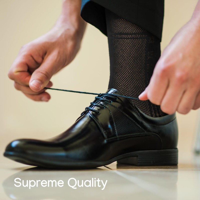 5-pack Men's Ultra thin Breathable Cotton Dress Socks Black, Medium