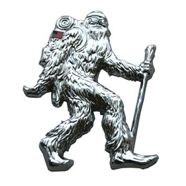 1x Sasquatch Emblem Car Badge Side Rear Front Hood Door Decal Sticker Compatible with Bronco Universal Car Truck SUV (Colorful USA Flag-Chrome)