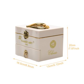 Faderr Music Box Gift Box Wedding Rotating Music Box Dancer Jewellery Music Box Jewellery Storage Drawer Ballerina Dancing Girl Ornaments Music Box