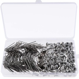 Color 230 Pcs Greenhouse Repair Kit, 80 Glazing Clips with Wire Clips, 50 Aluminum Greenhouse Nuts and 50 Aluminum Screws for Aluminum Greenhouse, 50 Z Clamps Silver
