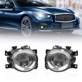 TADYAO Bumper Fog Lights Fit for Infiniti Q50 QX50 QX60 QX80 2015 2016 2017, 1 Pair Driver Passenger Side Front Bumper Fog Lights Assembly Replace IN2592108