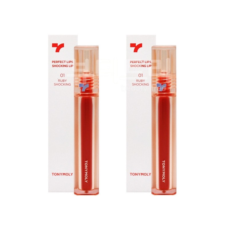 Tony Moly Perfect Lips Shocking Lip 01 Ruby Shocking X