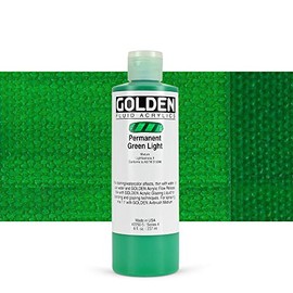 Golden Fluid Acrylics - Permanent Green Lt - 8 oz Bottle