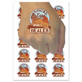 Local Egg Dealer Chicken Hen Nest Temporary Tattoo Water Resistant Fake Body Art Set Collection - 15 2" Tattoos (1 Sheet)