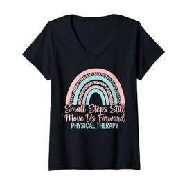 Womens Small Steps Still Move Us Forward Physical Therapy Pediatric V-Neck T-Shirt