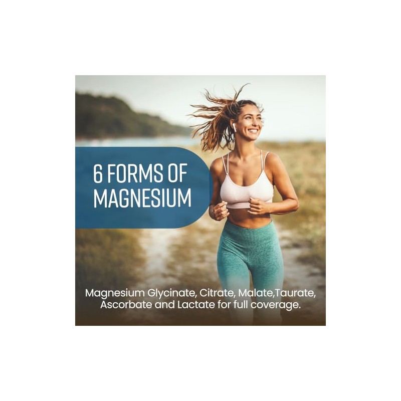 VitaBright Magnesium Glycinate Complex 6-in-1 | 2500mg~485mg Elemental | 120