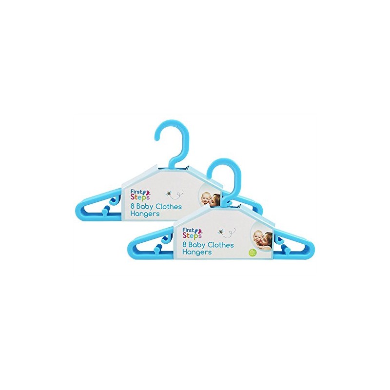 FIRST STEPS 8 PACK BABY HANGERS BLUE