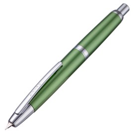 Jinhao 10 Series Press Fountain Pen, Sea Pine Green Retractable Extra Fine Nib with Ink Converter and Metal Pen Box (Silver Clip Version)