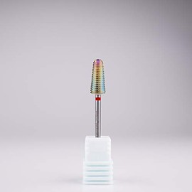 New* Apex® Professional Tungsten Carbide Electric Nail Drill Bit 3/32 inch, 2.35mm Shank for Gels, Acrylics, Nail Art, Manicure, Pedicure, Salon Professional Nails (Volcano Rainbow 2 Way) (Fine)