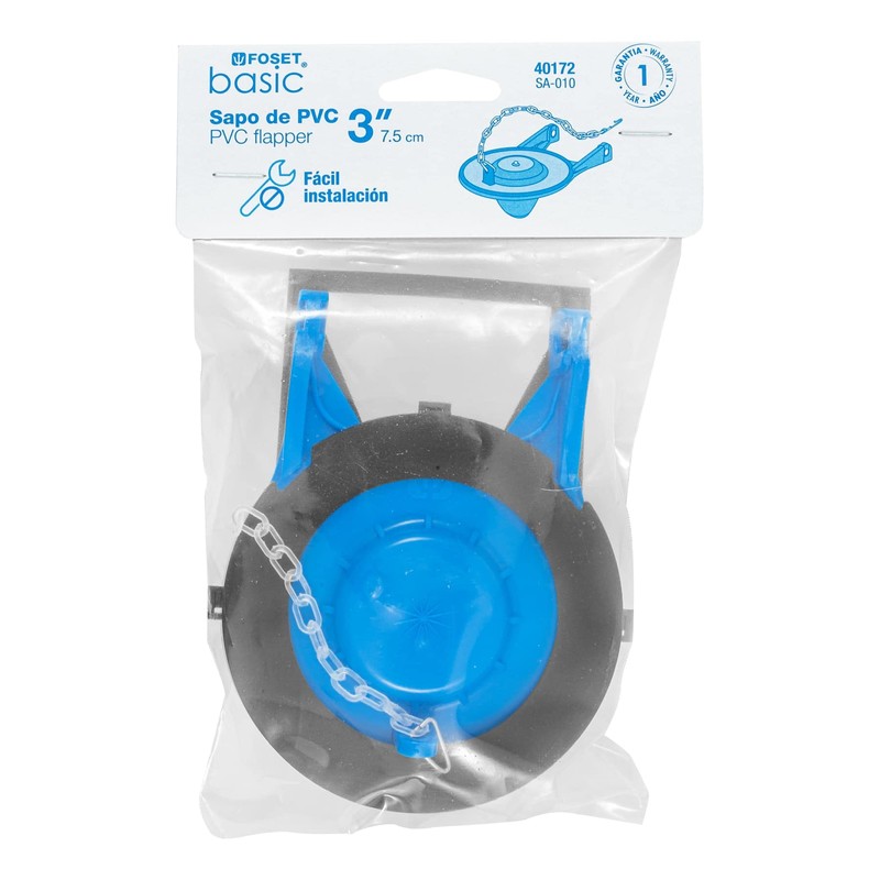 Foset SA-010 Sapo de 3" de PVC para WC, azul,