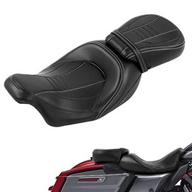 Two Up Low-Profile Seat Rider and Passenger Seat Fit For Harley 2009-2023 Touring Road King Road Glide Street Glide FLHX Electra Glide Ultra Classic