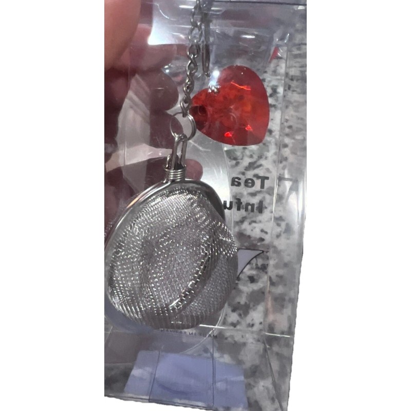 PRODYNE Stainless Steel Tea Infuser With Red Gem Heart