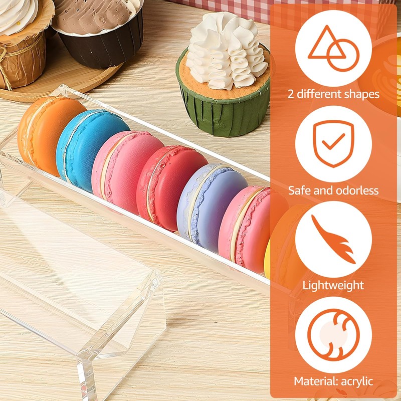 2Pcs Cracker Serving Tray, Clear Cracker Holder, Transparent Macaron Display