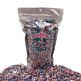 Patriotic 4th of July Independence Day Memorial Day Red White & Blue Edible Small Star Sprinkles For Decorating Cupcakes, Cakes, Cookies, and Ice Cream! (16 Oz/1 LB)