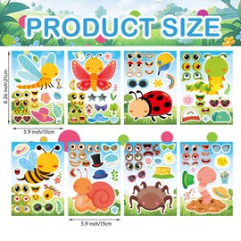 SAKAIPA 24 Sheets Animal Stickers for Kids Toddler, Make Your Own Safari Animal Mix and Match Sticker for School Classroom Techer Reward Stickers Birthday Party (Cute animall)