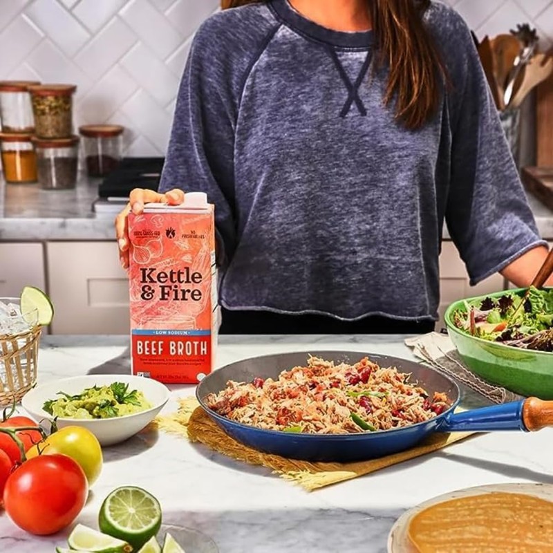 Kettle & Fire Low Sodium Beef Broth, 32 OZ