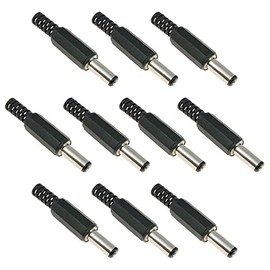 Switch Electronics 2.5mm x 5.5mm Male Power Plug Jack DC Connector 14mm Long (Pack of 10)