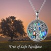 YAFEINI Tree of Life Necklace Sterling Silver Abalone Shell Spiral