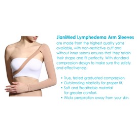 JianiMed Lymphedema Arm Sleeve with Shoulder Strap–Graduated Compression, 20-30, Blood Circulation, Arm Support for Swelling, Taiwan Excellence, 1 PC L
