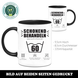 Sugeru Tasse - 60 geburtstag frau geschenke mann mit Spruch “Schonend behandeln Das gute Stück ist 60”,lustige geschenke,Geschenkidee für den runden Geburtstag (60 Jahre)