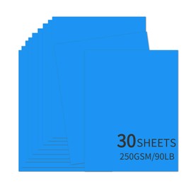 30 Sheets Blue Cardstock 8.5'' x 11'', 250gsm/90lb Heavyweight Cover Cardstock Paper, Thick and Smooth Card Stock Perfect for Invitations, Menus, DIY Cards, Arts and Crafts