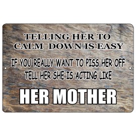 Rogue River Tactical Funny Husband Wife Metal Tin Sign Wall Decor Man Cave Bar Mother In Law