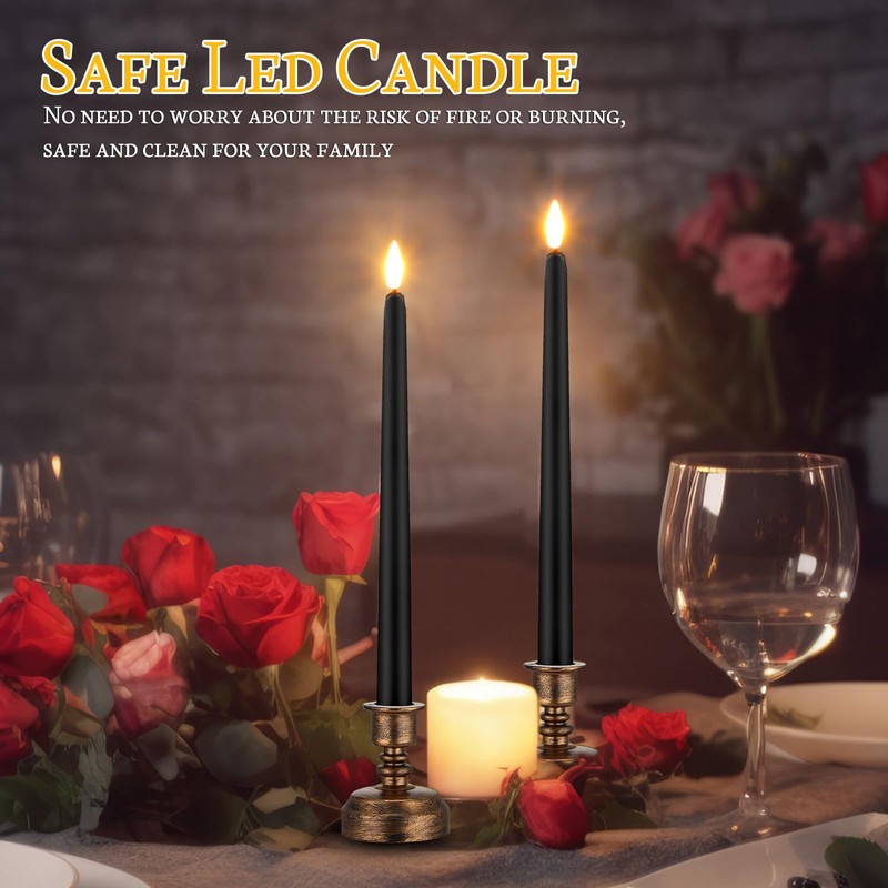 24 Pack Flameless Taper Candles with Remote Control and Timer
