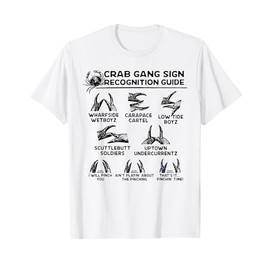 Crab Gang Sign Recognition Guide Blue T-Shirt