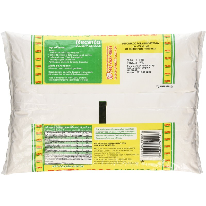 Polvilho Doce 1kg 35.2 oz by Amafil