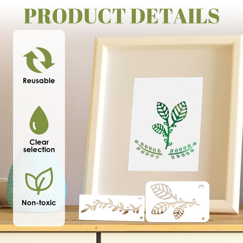 Leaf Stencils for Painting on Wood – 35PCS Reusable Vine