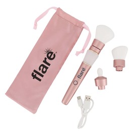 Taste Beauty Flare LED Light-Up Makeup Brush, 3 Interchangeable Heads, USB-C Charger, and Travel Bag