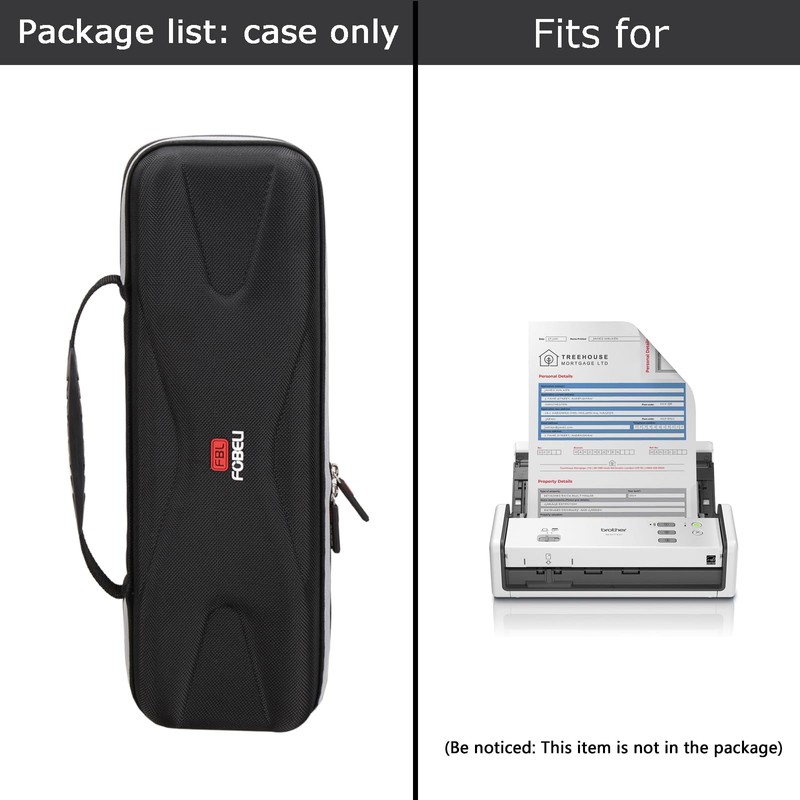 FBLFOBELI Hard Travel Carrying Case for Brother ADS-1250W / ADS-1700W