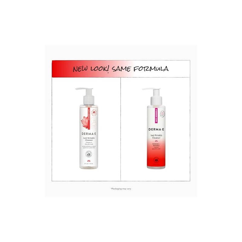 derma e Anti-Wrinkle Vitamin A Glycolic Cleanser, 6 Fluid Ounce