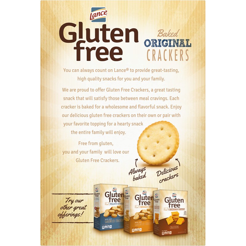 Lance Gluten Free Crackers, Original Baked, 5 Ounce, 4 Count