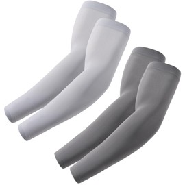 fuinloth Gaming Arm Sleeves, Arm Warmers Arm Protectors for Women/Men, Volleyball Basketball Sports Sleeves, 2 pairs - dark grey + light grey, Unit size