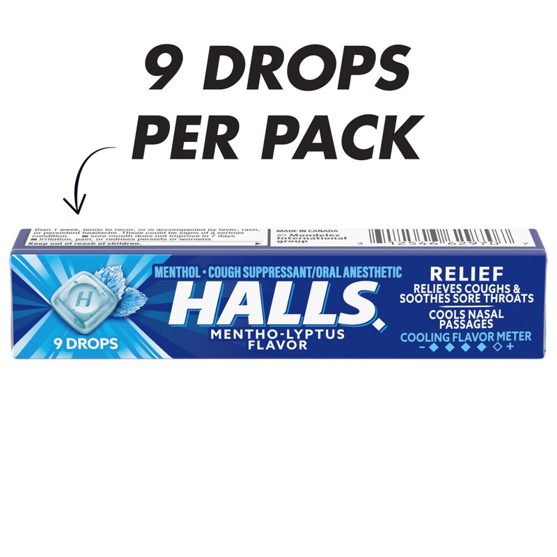 HALLS Relief Mentho-Lyptus Cough Drops, 20 Packs of 9 Drops