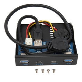 USB 3.2 Front Panel Hub 6 Ports 5Gbps High Speed Plug and Play Stable Front Floppy Drive Panel for Desktop Chassis