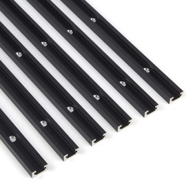 T Tracks for Woodworking by CLEAR STYLE, Double-Cut Jig Profile Universal T-Tracks with Predrilled Mounting Holes (36 Inch 6 Pack)