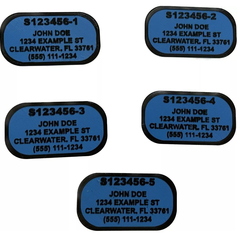 CRAB/ LOBSTER TRAP POT ID TAGS SET of 5 Custom