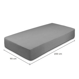 Flowen Fitted Sheet, 90 x 200 cm, Microfibre Fitted Sheet Light Grey for Bed, Breathable, Hypoallergenic Flat Sheet, Anti-Mite, Lightweight, Soft and Wrinkle-Free, with 30 cm Deep Pocket, Machine
