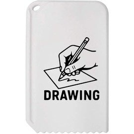 Azeeda 'Hand Holding A Pencil And Drawing On Paper' Plastic Ice Scraper (IC00045821)
