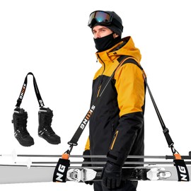 JaunniQir Ski Carrier Strap with Padded Shoulder 1Pcs Ski & Pole Carrier